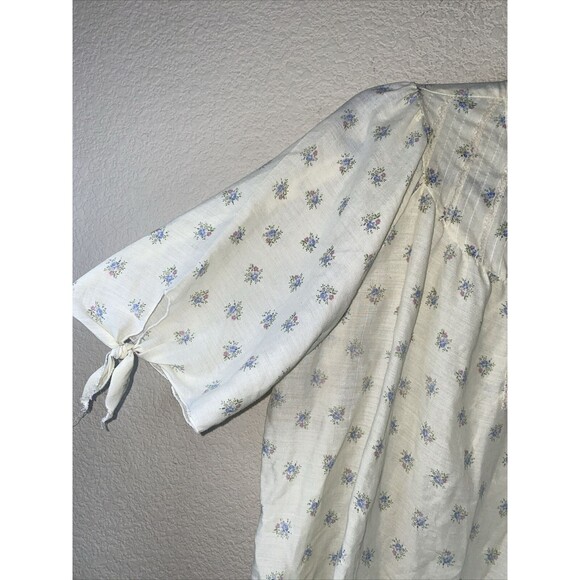 Vintage ruffle lace Floral Shirt Blouse Lace dainty 70s lagen fairy coquette - Picture 6 of 11